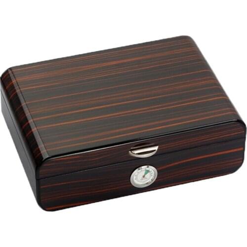 Desk Glossy Cedar Cigar Humidor Wood Box Cabinet Humidor Cigar Accessories With Humidifier Hygrometer