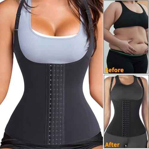 Neoprene Sauna Waist Trainer Corset Sweat Vest for Women Weight Loss Compression Trimmer Tank Tops Workout Fitness Shapewear