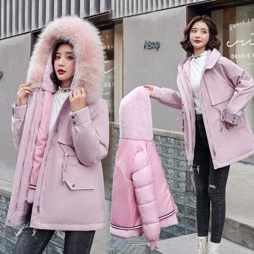 LISYRHJH 2021 New Cotton Thicken Warm Autumn Winter Jacket Coat Women Casual Long Parka Winter Clothes Fur Liner Hooded Coat