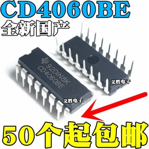 NEW CD4060 CD4060BE 14-level binary serial count DIP16,Six inverting buffer/converter, logic, binary counter/divider