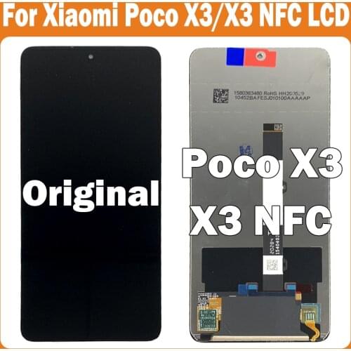6.67" Original Screen For Xiaomi POCO X3 Display LCD Touch Screen Digitizer Assembly For Xiaomi POCO X3 NFC M2007J20CG LCD