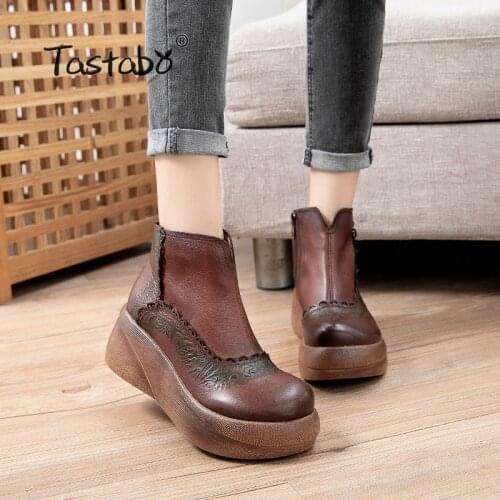 Autumn Boots Zapatillas Mujer For Women Platform Middle Tube Boots Womens Fashion Casual Street Style Winter Black Shoes 1908-9