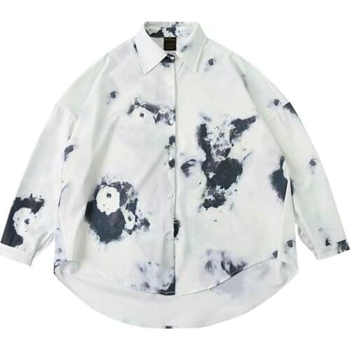 2020 Fall Mens Korean Fashion Jacket Casual Long Sleeve Floral Shirt Blusas Koszula Blouse Camisa Masculinas Baggy Erkek Gomlek