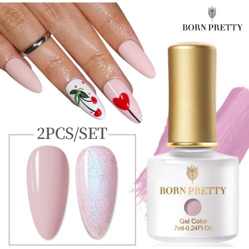BORN PRETTY Gel Nail Polish Set 2PCS 25 Colors Semi-permanent Varnish All For Nails Art Gel Polsih Set Soak Off UV Top Coat