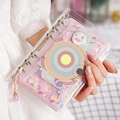 Zipper Binder Pocket A6 Size Binder Bag File Folder Plastic Transparent Zipper PVC Binder Cover File Notebook Card