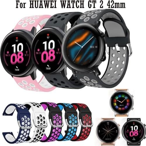 20mm Sport colorful Silicone WatchBand For HUAWEI WATCH GT 2 42mm Smart watch Replacement Strap For Samsung Galaxy watch active2