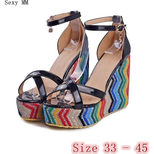 Slides Platform Sandals Women Shoes Summer Wedges Gladiator Sandals Woman High Heels Sandals Plus Size 33 - 40 41 42 43 44 45