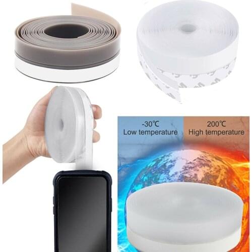 5M Silicone Strip Glass Door And Window Seal Sound Insulation Strip Self-adhesive Windproof Wooden Door Seam Door Bottom Tape