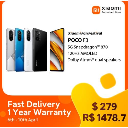 Global Version POCO F3 5G Smartphone 6GB 128GB / 8GB 256GB Snapdragon 870 Octa Core Mobile Phone 6.67"120Hz E4 AMOLED Display