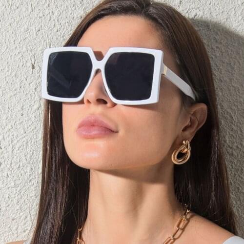 Black Oversized Square Sunglasses Women Vintage 2021 New Brand Designer Sun Glasses Female Vintage Pink Shades Glasses UV400