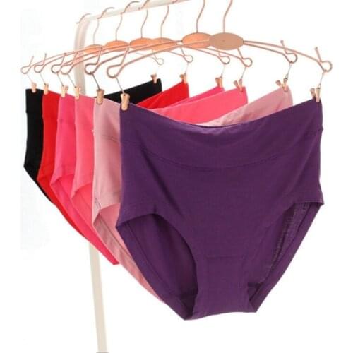 3Pcs Cotton Women Underwear Abdomen Sexy Womens Underwear Lace Briefs Comfortable Soft Plus Size Panties Female Briefs