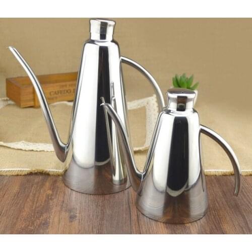500ML High Quality Oil Kettle Long Mouth Design 304 Stainess Steel Oil Bottle Oil Storage Tank Free Shipping