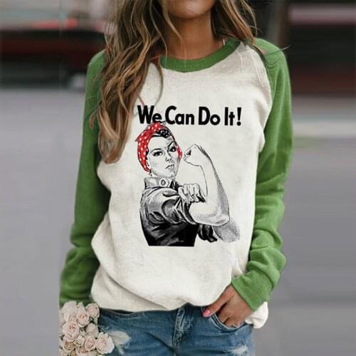 Long-sleeved Printed Round-necked Sweater Colored Sweatshirts Fall 2020 Women