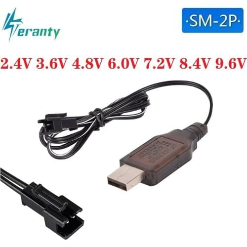 20pcs/sets 2.4V 3.6V 4.8V 6.0V 7.2V 8.4V 9.6V 250MAH USB Charger For NiCd NiMH Battery Pack SM Plug For rc toys Car Gun battery