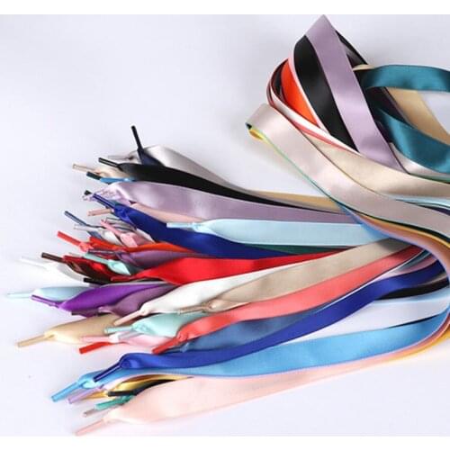 30Pairs Candy Color Grosgrain Ribbon Shoes 2cm Polyester Satin Glossy Silk Band For Shoelace Accessories Dropshipping
