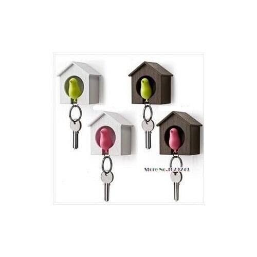 Keychain,Sparrow key ring with whistle with birds' nest hang on the wall, Bird Keychain, Fancy gift wholesale 100pcs