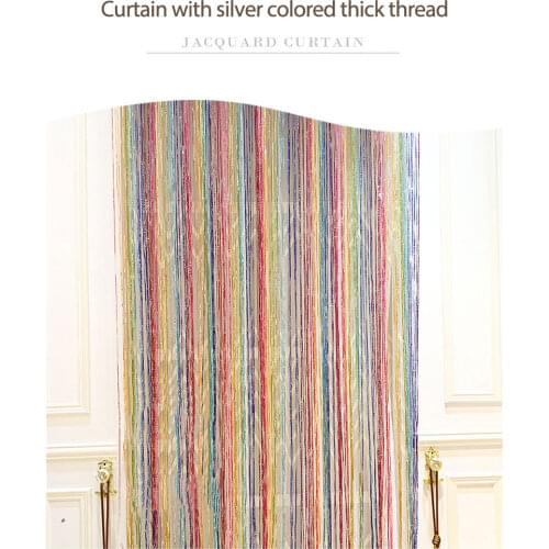 Color Thread Curtain Silver Silk Thread Line Curtains For Living Room Door Wall Window Panel Tassel Curtain Home Decoration