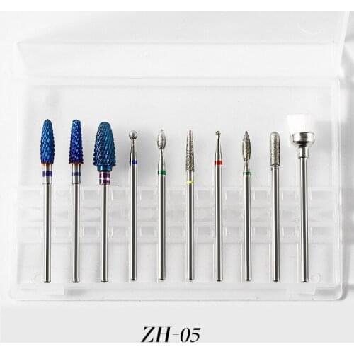 1 Set Nail Drill Bits Ceramic Milling Cutter for Electric Drill Manicure Machine Accessory Tungsten Milling Cutter Nail Files