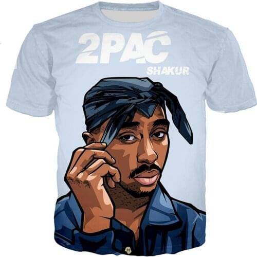 Rapper Star 2Pac T-Shirts Men Women Tupac 3D Print Tshirt Boy Girl Fans Fashion Summer Clothes Children Cool Birthday Party Tees
