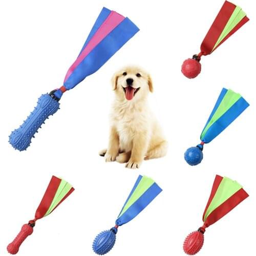 Pet Dog Puppy Dumbbell Football Ball Shape Biter-resistant Play Chew Squeaky Toy