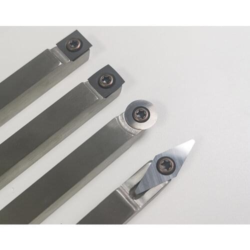 ALLSOME Wood Turning Tool Woodworking Lathe Chisel Set Carbide Insert Cutter Stainless Steel Bar Aluminum Storage Box HT2962