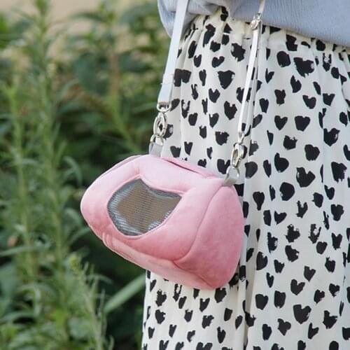 Pet Cage Cross Body Accessories Hamster Carrier Zipper Design Breathable Portable Small Pets Outdoor Carrier Bag for Travel