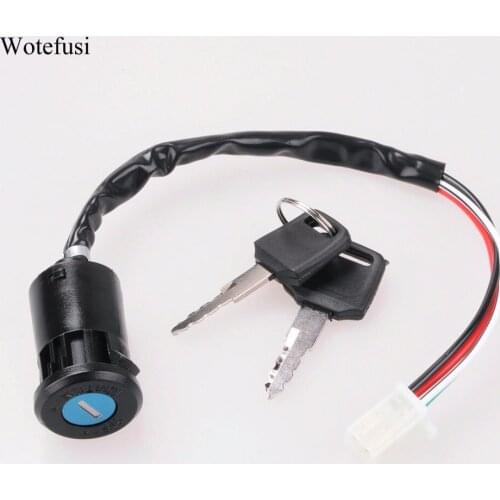 Wotefusi Ignition Key Switch Lock Key Electric 4 Wire For Motorcycle ATV Dirt Bike Scooter [PX101]