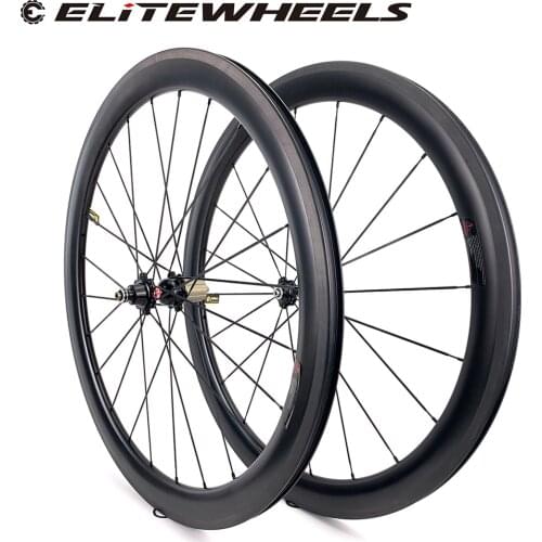 ELITEWHEELS 700C Road Bicycle Carbon Wheelset Novatec A271 F372 Hub Pillar1423 Spokes Tubeless Clincher Tubular Road Bike Wheels