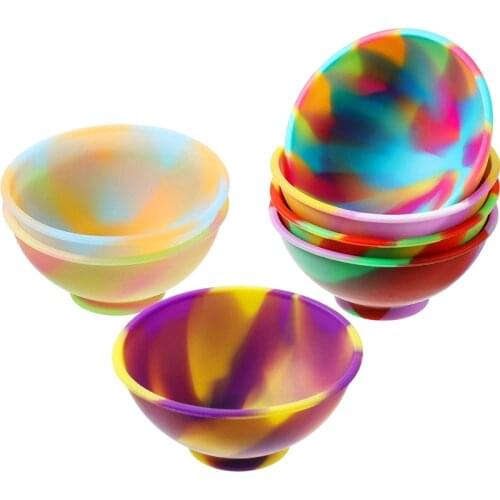 7 Pieces Set Silicone Bowls Multicolored Reusable Container Snack Condiment Bowl for Sauce Nuts Candy Fruits Appetizer
