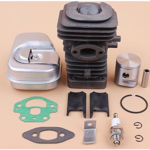 39mm Cylinder Piston Muffler Gasket Kit Fit HUSQVARNA 235 236 236E 240 240E Chainsaw Engine Motor Parts 10mm Pin OEM 545050417