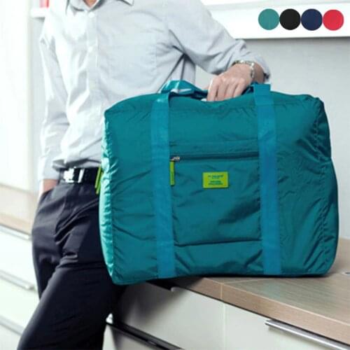 Fashion Foldable Waterproof Nylon Travel Tote Women Men Large Capacity Folding Suitcase Storage Bag Shoulder Weekend Handbag OPK