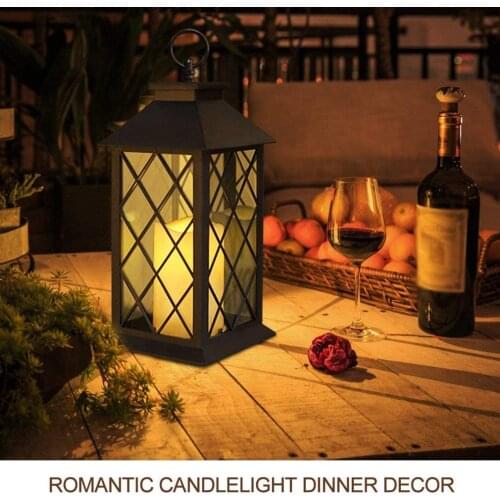 NB-4 Solar Lantern Flameless Candle Flame Wind Lamp Hanging Lanterns Waterproof LED Mission Outdoor Garden Decorative Lights