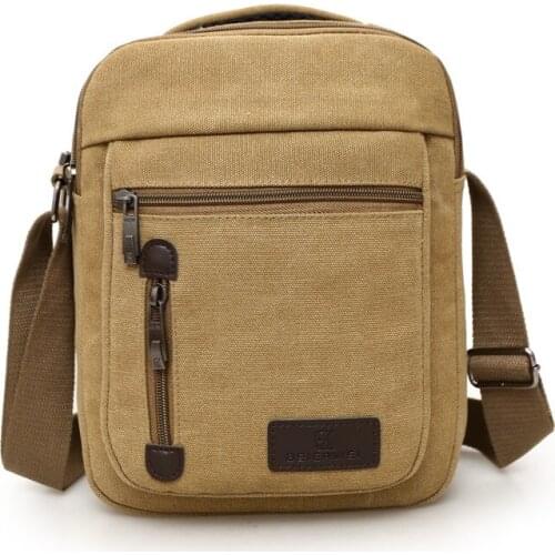 2021 New Mens Bag Canvas Shoulder Messenger Bag Multifunctional Solid Color Mens Travel Bag