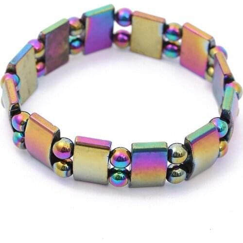 New Fashion Colorful Bracelet Magnetic Weight Care Loss Slimming Bangles Black Gallstone Acupoint Massage Health Accessories