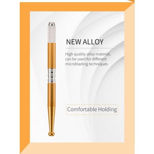 Wholesale 50 Pcs Manual Alloy Single/Double Flat Tattoo Pen Manual Permanent Makeup Eyebrow Tools 3D Eyebrow Tattoos Accessory