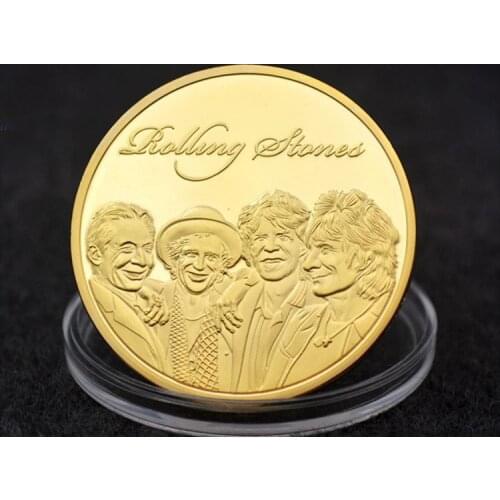 Rolling Stones Grammy Music Rock 1962-2014 Gold Plated Coins Souvenir Gifts
