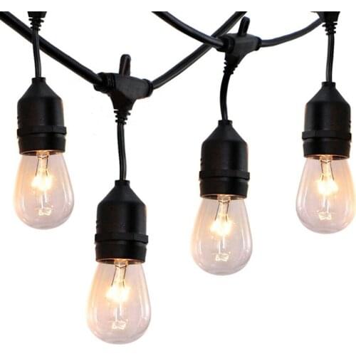 Thrisdar 9M 10PCS 11W Globe Bulbs Outdoor String Light S14 Commercial Grade E27 Street Garden Patio Backyard String Garland