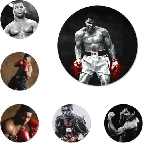 58mm Mike Tyson Boxer Icons Pins Badge Decoration Brooches Metal Badges For Clothes Backpack Decoration