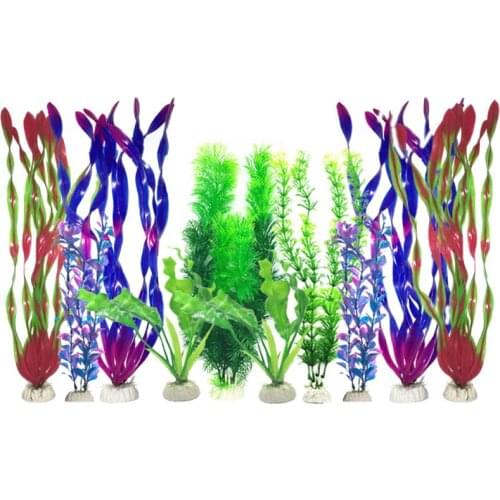 10PCS/Lot Simulation Plastic Plants Grass For DIY Aquarium Ornaments Home Fish Tank Decoration Craft Accessories