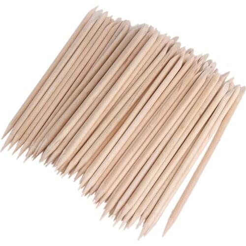 100pcs Nail Art Cuticle Pusher Orange Wood Stick Cuticle Pusher Remover Manicure Pedicure Care Pusher Beauty Nails Tools