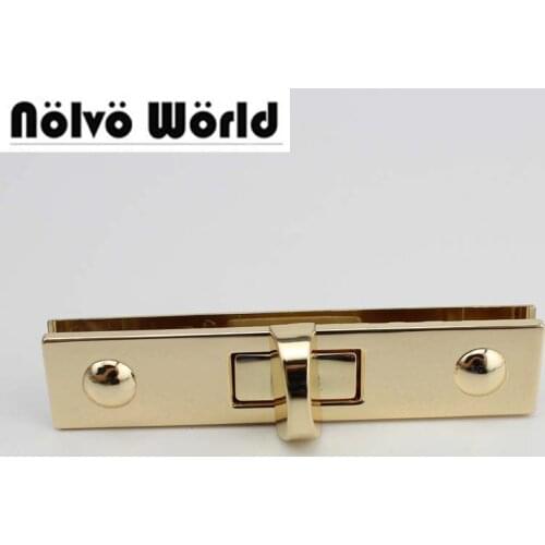 15sets Leather Goods Handmade Long Locks Purse New Light gold Twist Turn Lock Purse Snap Clasps Closure for Crossbody Bags