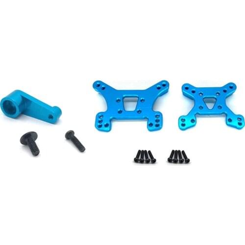 2 Set RC Car Part: 1 Set Front and Rear Shock Tower Board Set & 1 Set Servo Arm Horn Upgrade Parts