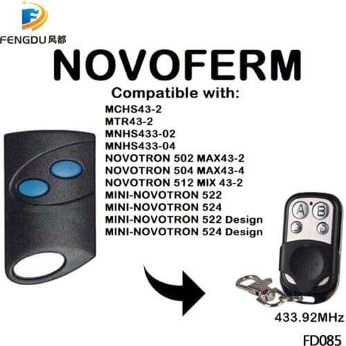 2PCS NOVOFERM NOVOTRON 312,NOVOFERM MCHS43-2 433,92mhz compatible replacement remote control with free shipping