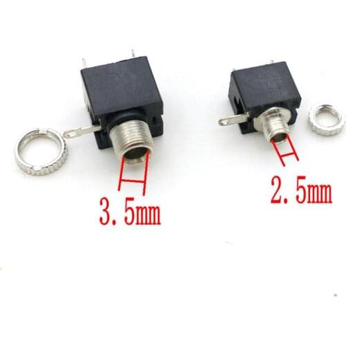 200pcs 2.5mm/3.5mm Female MONO Audio Switched Socket Panel Jack adapter