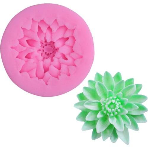 3D Beautiful Lotus Chrysanthemum Flower Silicone Soap Moulds For Fondant Cake Decorating Tools DIY Baking Chocolate Soap Mold