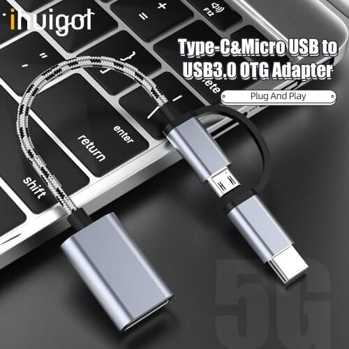 Ihuigol 2 in 1 OTG USB Adapter Micro USB Type C Adapter Cable For Xiaomi Huawei Samsung S10 Micro USB C Male to USB 3.0 Chargers