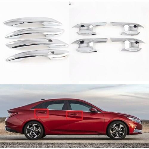 Car Styling Accessories Carbon Fiber Door Handle Cover and Bowl Insert Trim For Hyundai Elantra CN7 2020 2021