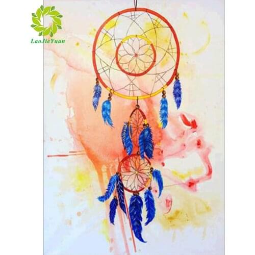 Diamond painting colorful wind chimes dream catcher pattern diamond embroidery mosaic home decoration DIY handmade Craft