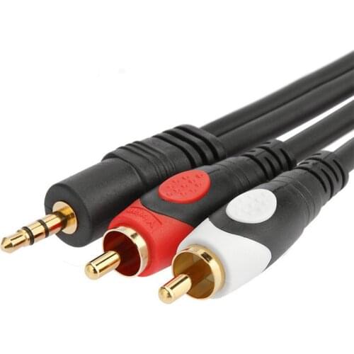 RCA Cable 3.5 to 2rca audio cable rca 3.5mm Jack For phone Edifer Home Theater DVD 2RCA aux Cable male to male 1.5m 2m 10m 50m