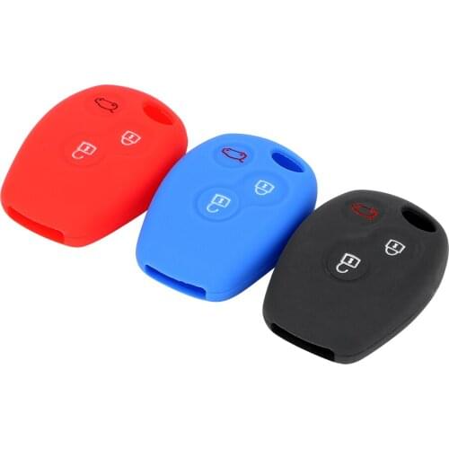 For Renault Car Key Protector Car Key Shell Replacement Silicone Remote Car Key Cover Key Bag Case Auto Accessories 3 Buttons